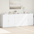 Le charme du rangement avec ce buffet avec portes, a l'aspect bois, coloris blanc et naturel
