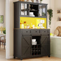 Un espace mieux organise grace a ce buffet avec portes, avec etageres, finition noir