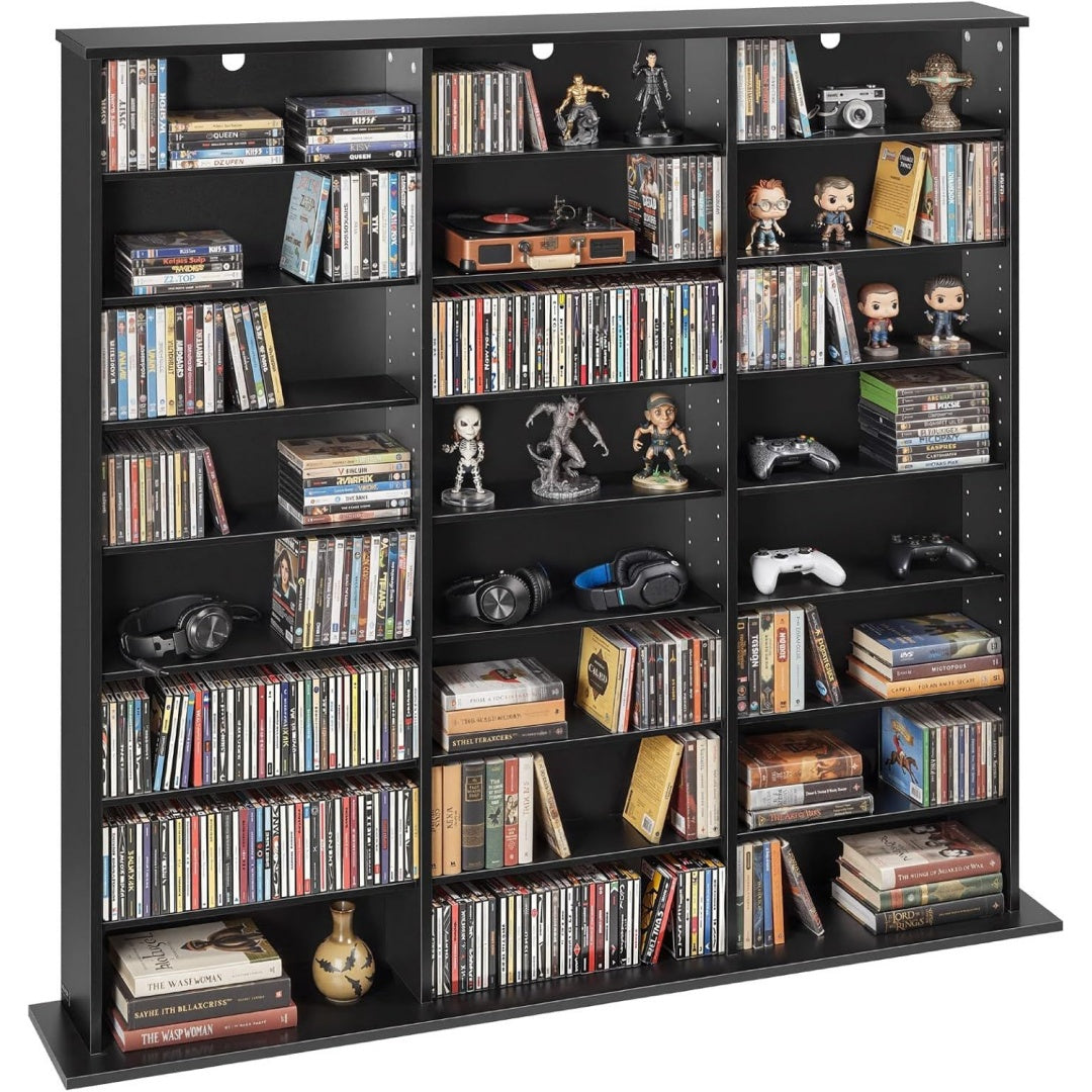Une touche de caractere, bibliotheque avec etageres dans un ton noir