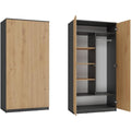 Pour un interieur harmonieux, commode avec tiroirs, avec portes en finition chene et vert