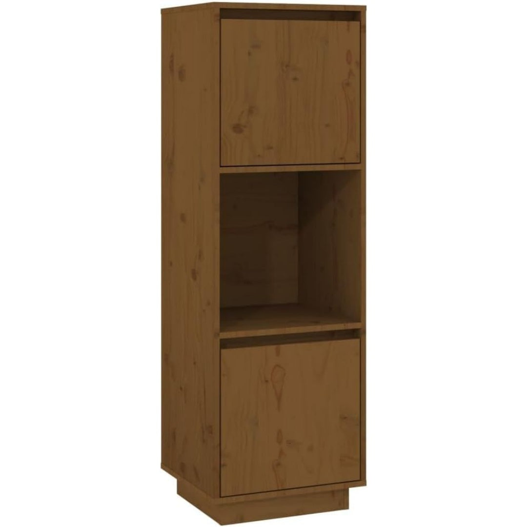 Pour un interieur harmonieux, buffet avec portes, a l'aspect bois en finition marron et naturel