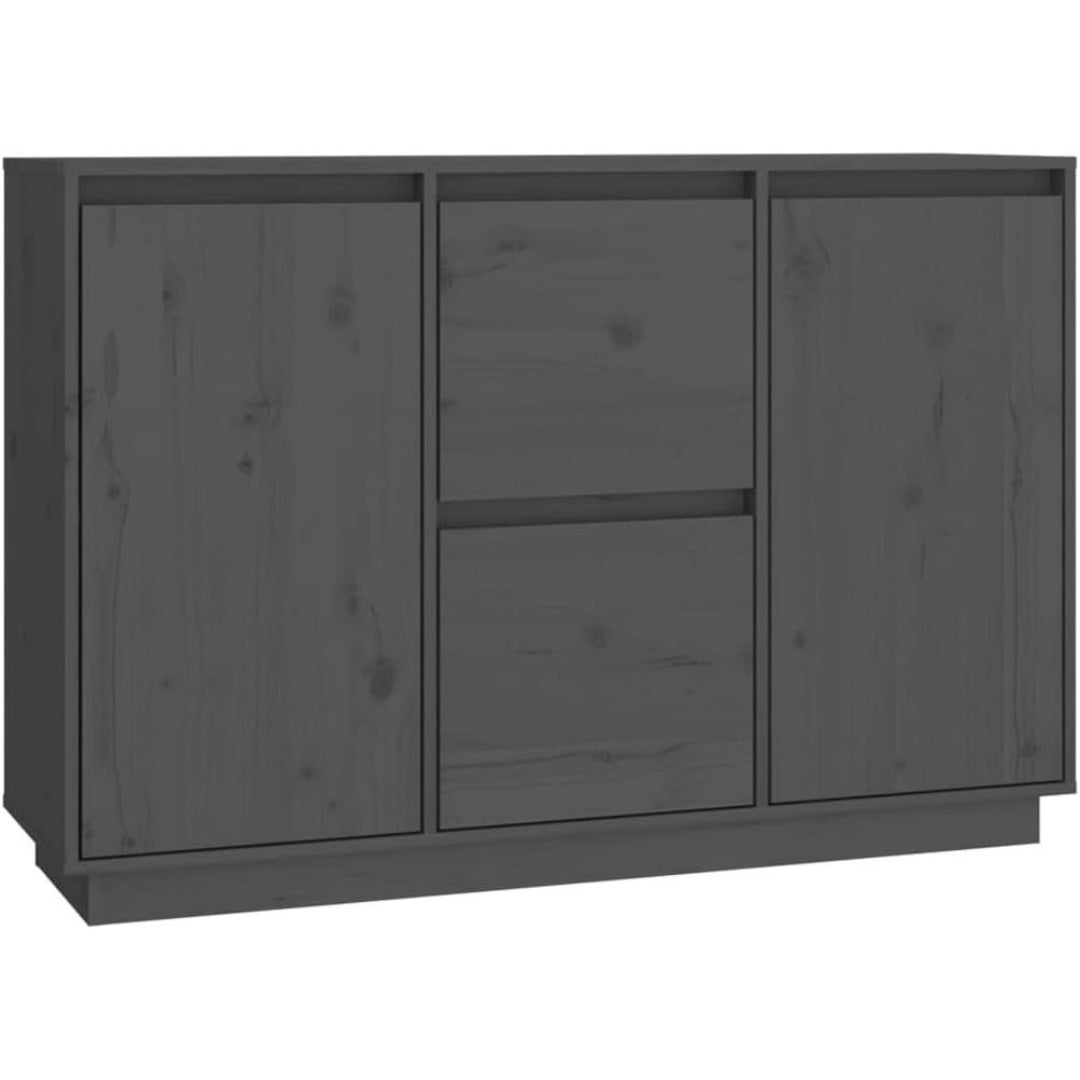 Le charme du rangement avec ce buffet a l'aspect bois, coloris gris et naturel