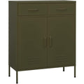 Pour un interieur harmonieux, commode avec tiroirs, avec portes en finition vert