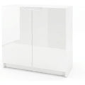 Une silhouette equilibree pour ce buffet avec tiroirs, avec portes, teinte blanc