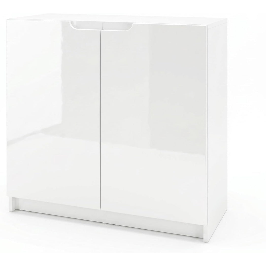Une silhouette equilibree pour ce buffet avec tiroirs, avec portes, teinte blanc