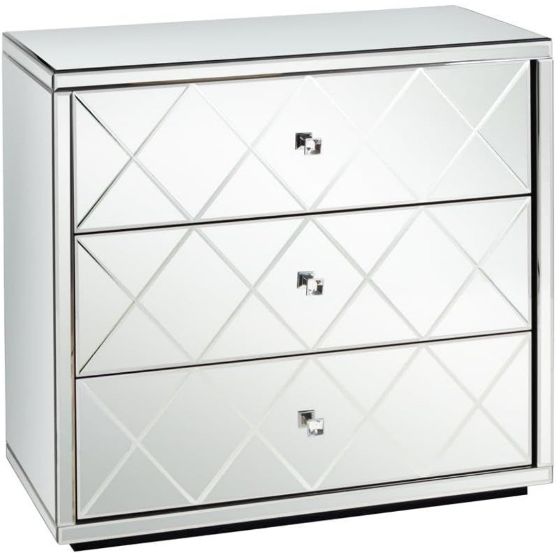 Pour un interieur harmonieux, commode avec tiroirs, aux accents metalliques en finition non determine
