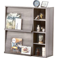 Pour un interieur harmonieux, buffet avec portes, avec etageres en finition gris et chene
