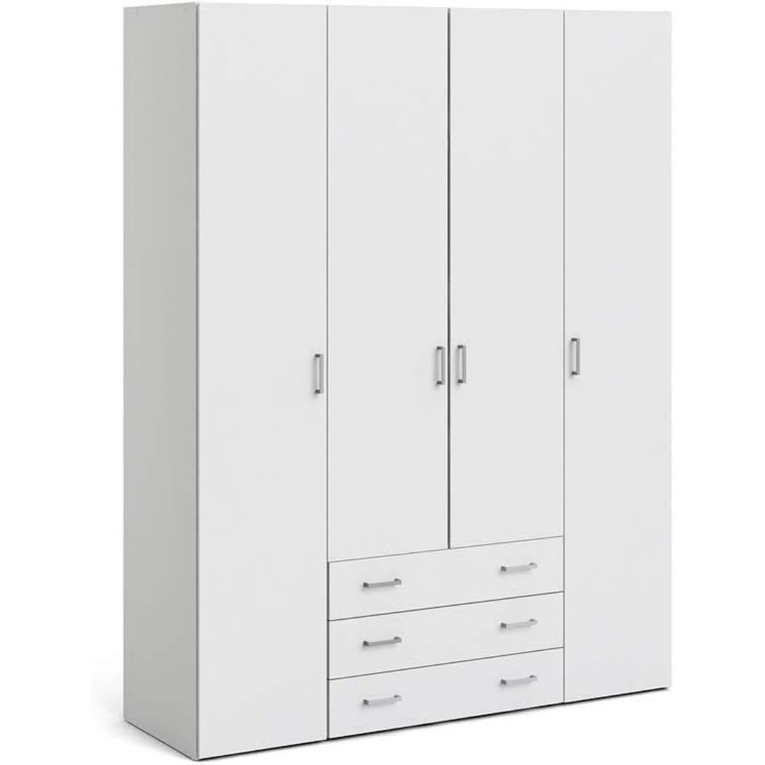 Une silhouette equilibree pour ce commode avec tiroirs, avec portes, teinte blanc