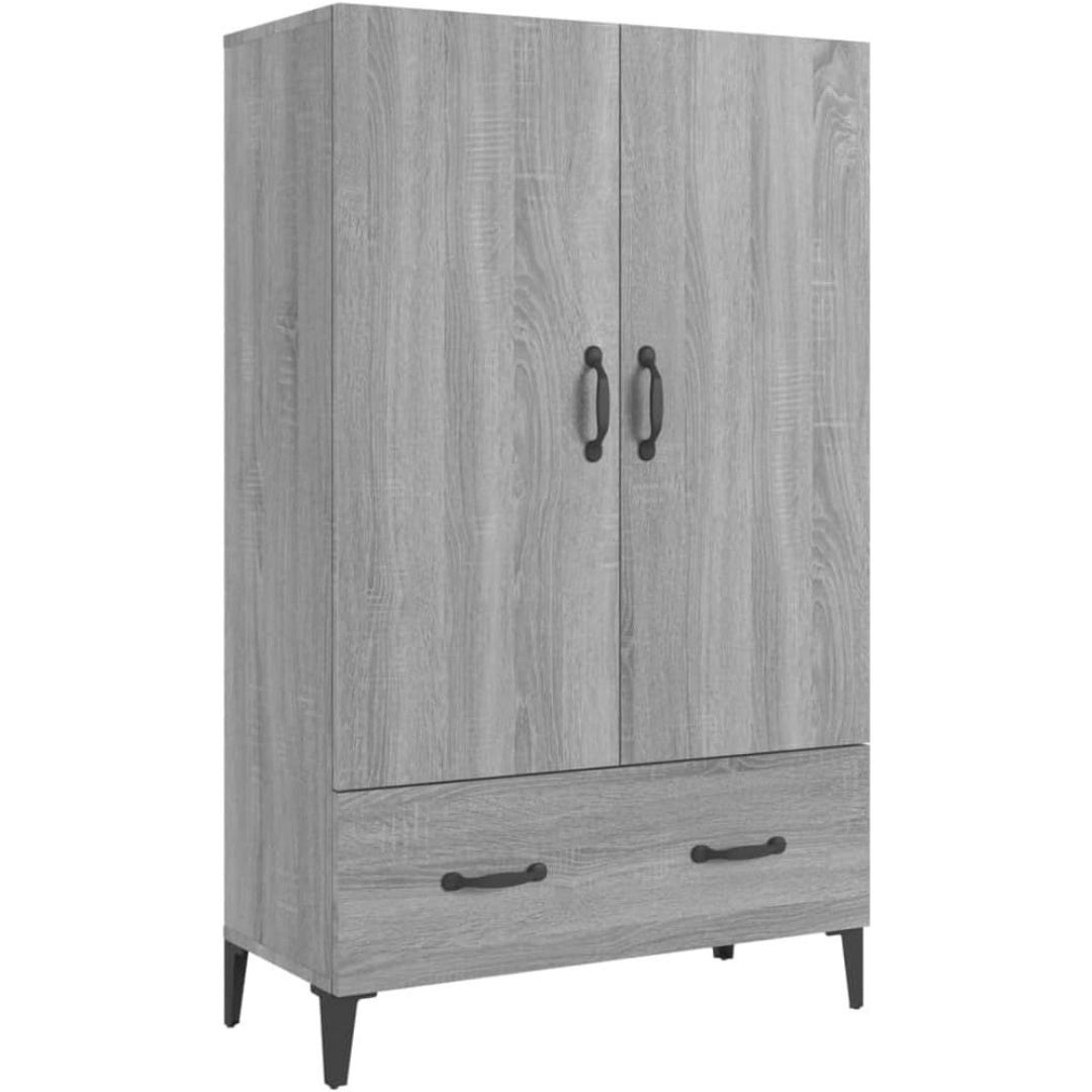 Pour un interieur harmonieux, buffet avec tiroirs, avec portes en finition gris et bois naturel