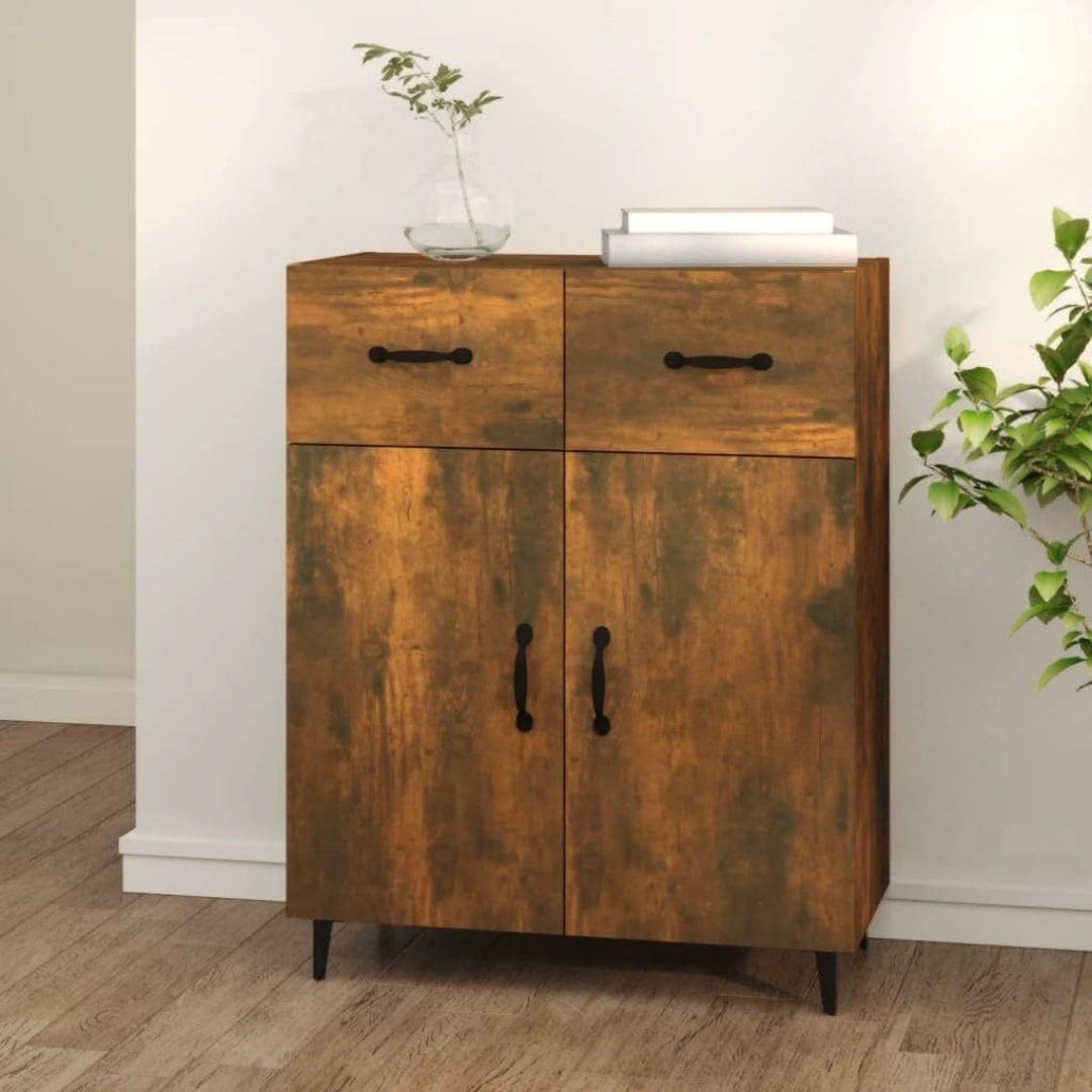 Le charme du rangement avec ce buffet avec tiroirs, avec portes, coloris chene et bois naturel