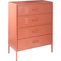 Un espace mieux organise grace a ce commode avec tiroirs, avec portes, finition marron et dore