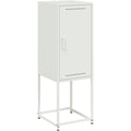 Le charme du rangement avec ce buffet avec portes, au style industriel, coloris blanc