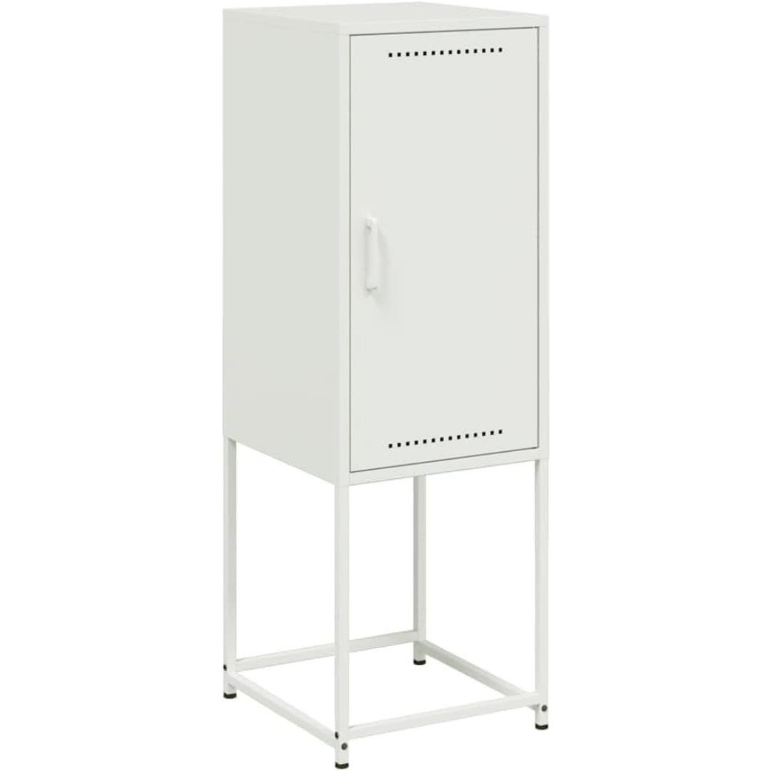 Le charme du rangement avec ce buffet avec portes, au style industriel, coloris blanc