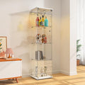 Une silhouette equilibree pour ce bibliotheque avec portes, avec etageres, teinte blanc