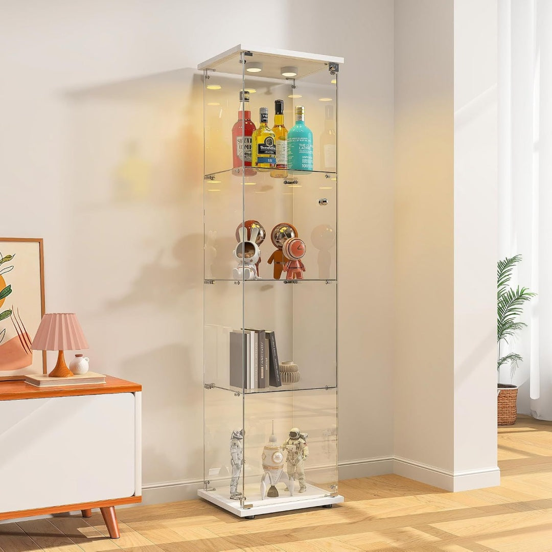 Une silhouette equilibree pour ce bibliotheque avec portes, avec etageres, teinte blanc