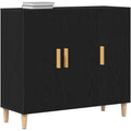 Le charme du rangement avec ce buffet avec portes, a l'aspect bois, coloris noir et chene