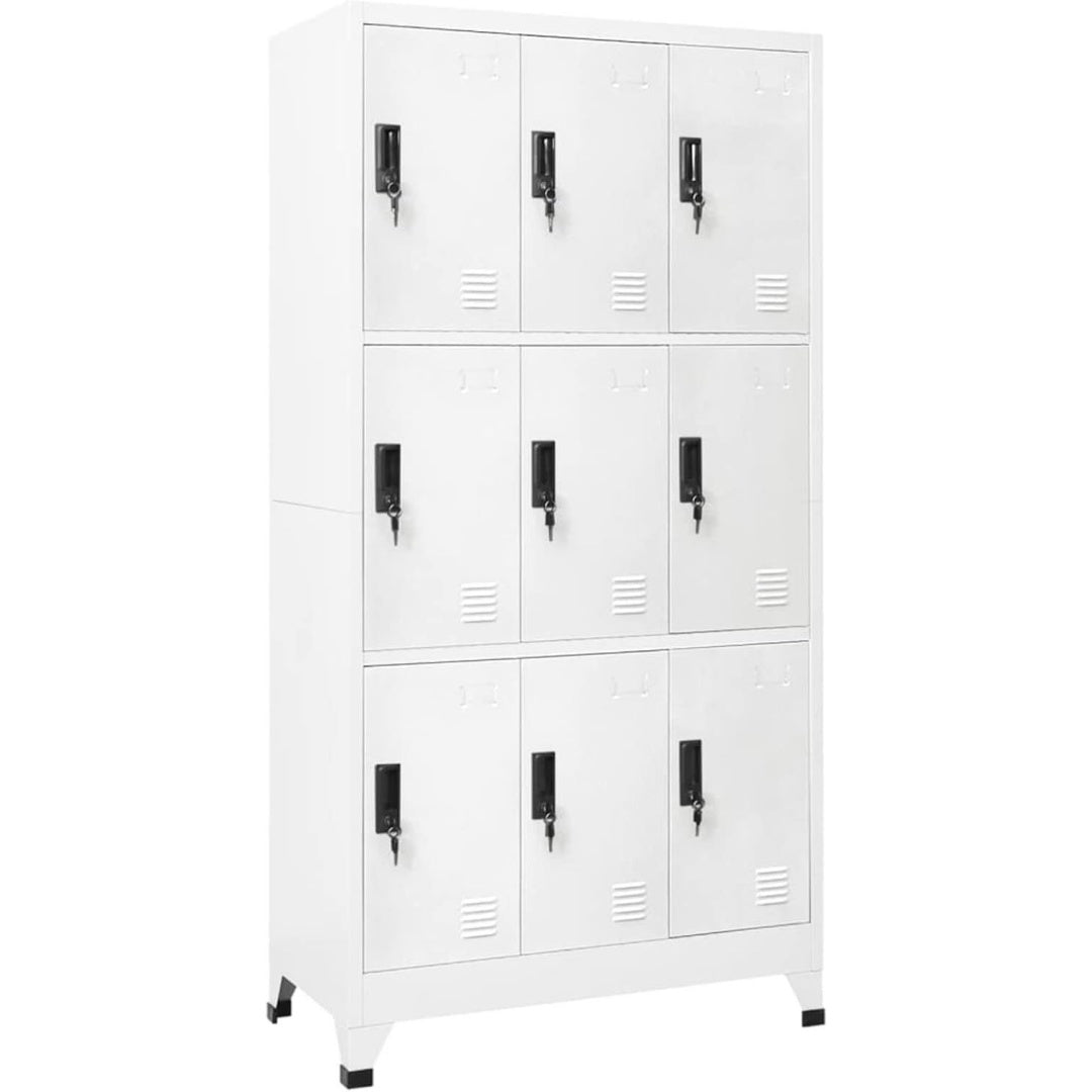 Le charme du rangement avec ce armoire avec portes, au style industriel, coloris blanc