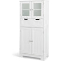 Une silhouette equilibree pour ce buffet avec tiroirs, avec portes, teinte blanc et vert