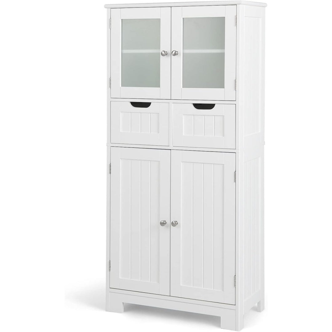 Une silhouette equilibree pour ce buffet avec tiroirs, avec portes, teinte blanc et vert