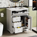 Un espace mieux organise grace a ce commode avec tiroirs, avec portes, finition blanc