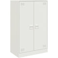 Une touche de caractere, buffet avec portes dans un ton blanc et vert