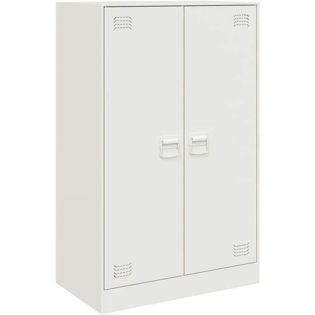 Une touche de caractere, buffet avec portes dans un ton blanc et vert