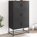 Un espace mieux organise grace a ce buffet avec portes, finition noir