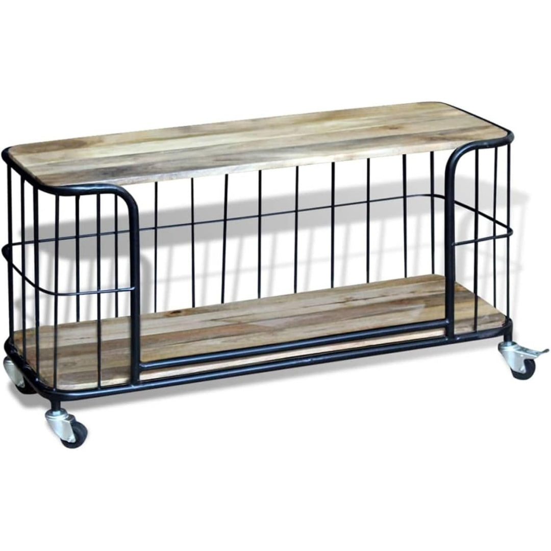 Pour un interieur harmonieux, buffet avec etageres, a l'aspect bois en finition bois naturel